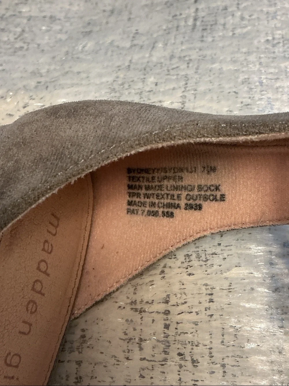 Madden Girl Taupe Suede Like ( Textile) Ankle-Strap Block Heel Sandals